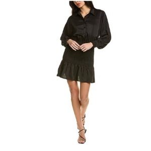 Avantlook - Black Smocked Shirtdress with Ruffle - women’s size Small - Classy